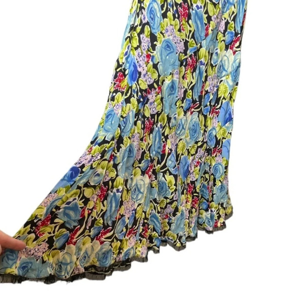 Y2k Dress Womens Medium Twyla Blu Floral Lace Colorful Whimsical 90s Fairy Midi - Picture 9 of 11